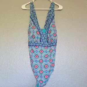 Catalina Teal Blue Floral One-Piece Swimsuit